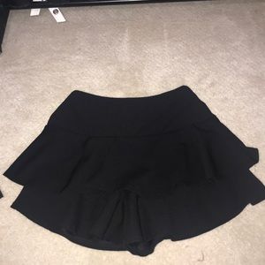 black ruffle skort